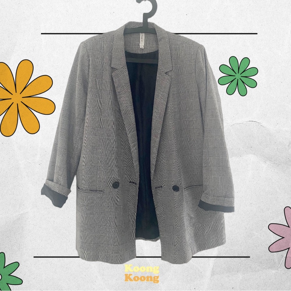 Mural Plaid Double Breasted Blazer